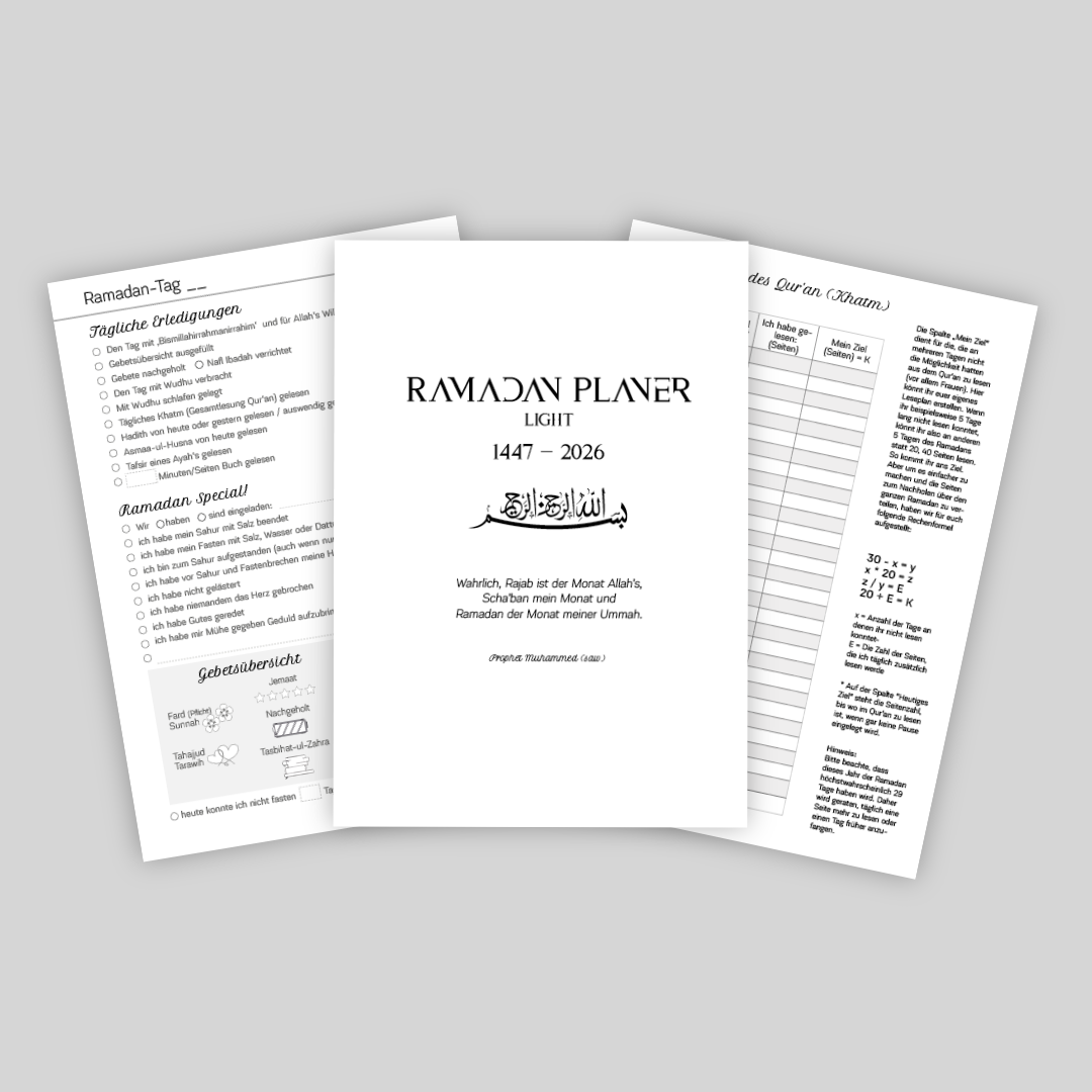 Ramadan Planer Light - PDF Download - CADEAULIER