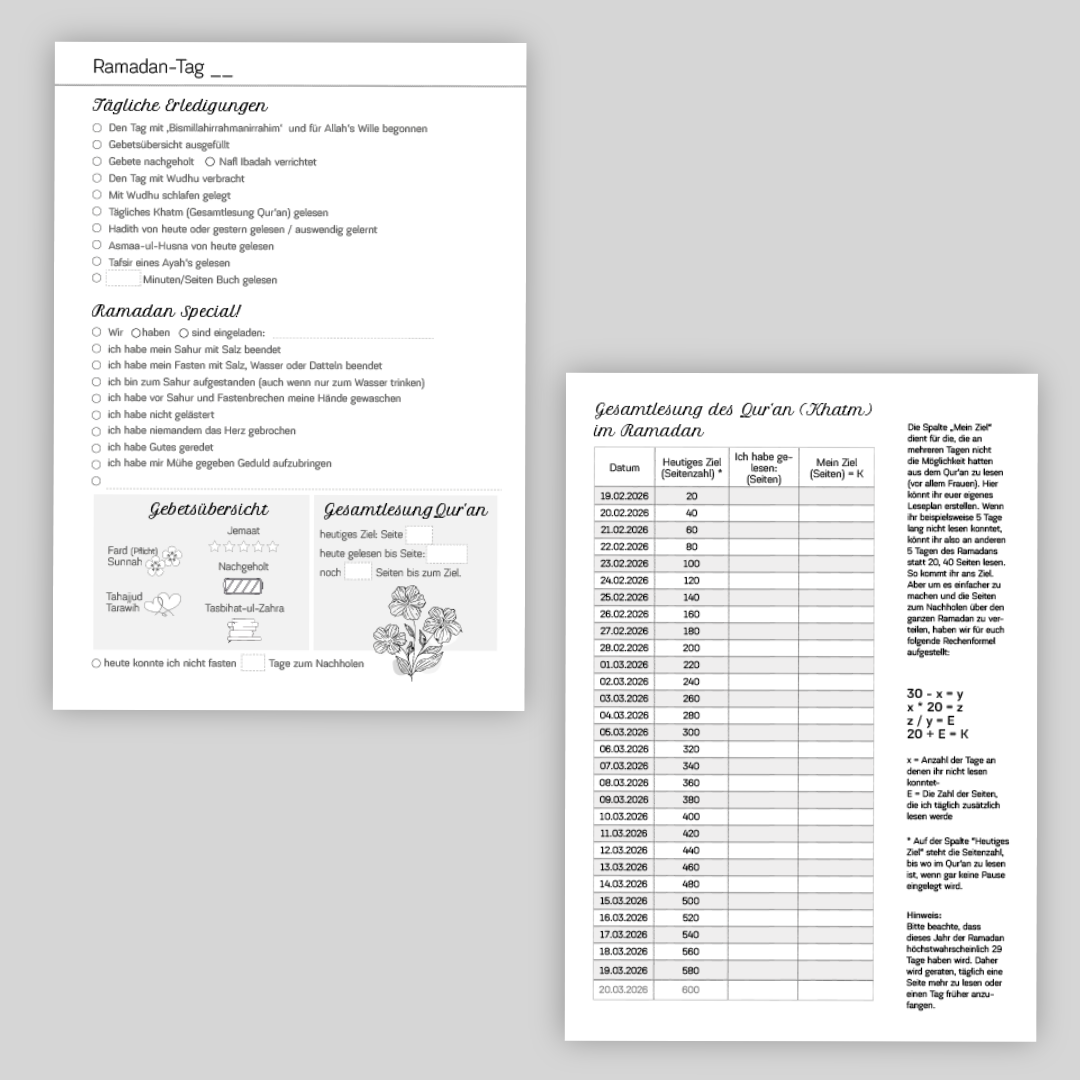 Ramadan Planer Light - PDF Download - CADEAULIER