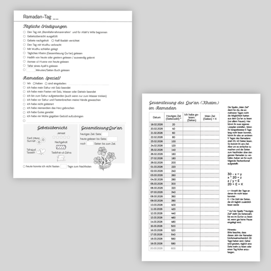 Ramadan Planer Light - PDF Download - CADEAULIER