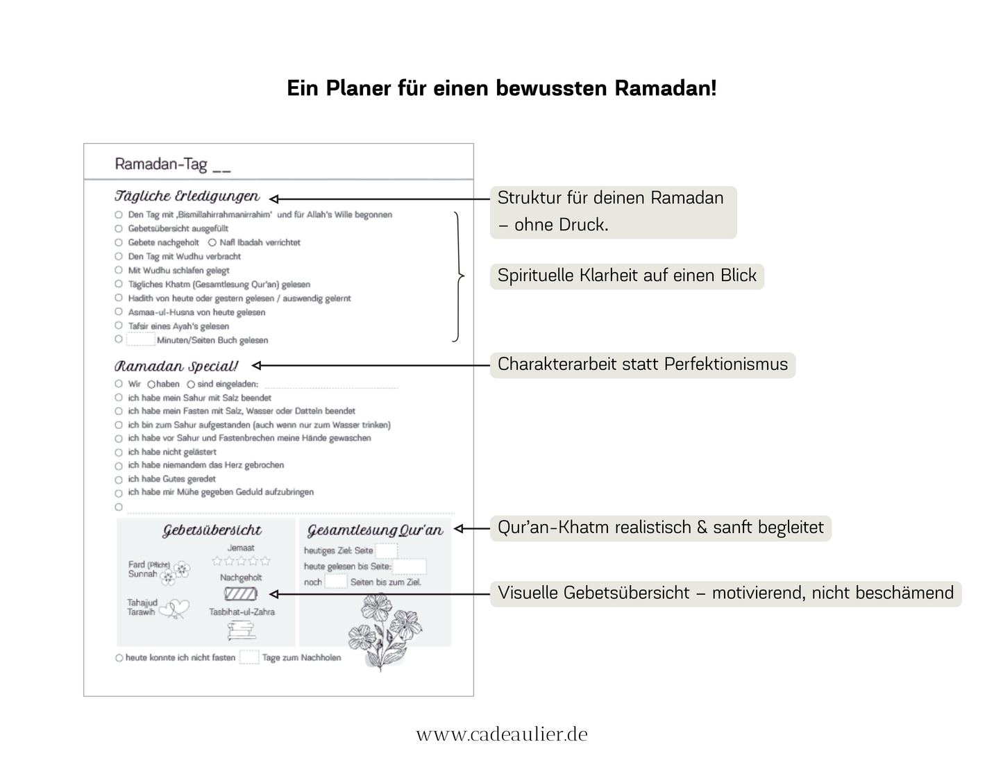 Ramadan Planer Light - PDF Download - CADEAULIER